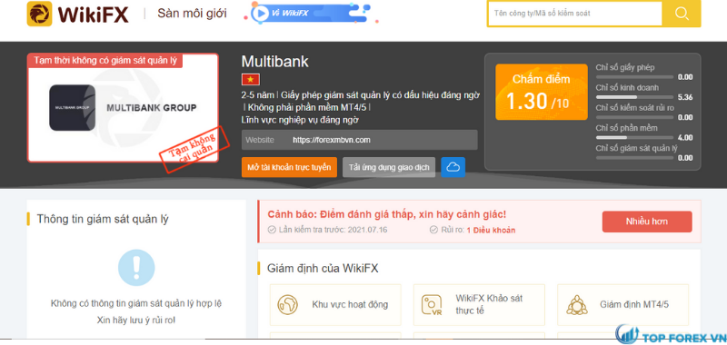 Đánh giá sàn Multibank của WikiFX