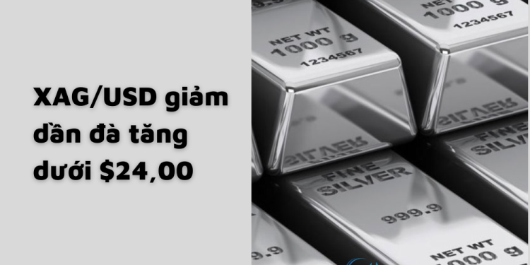 Phân tích giá bạc XAGUSD giảm dần đà tăng dưới $24,00