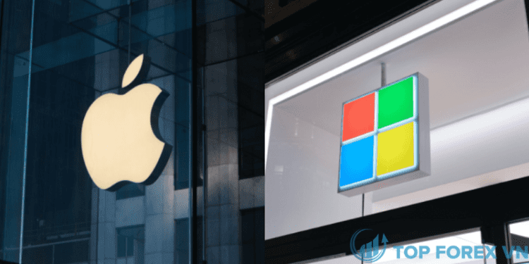 Giá trị thị trường chứng khoán của Microsoft được các nhà đầu tư đánh giá cao hơn Apple