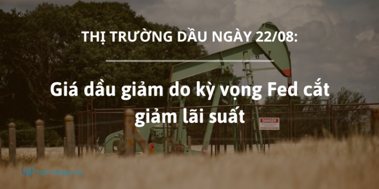 Giá dầu ngày 22/08 giảm do kỳ vọng Fed cắt giảm lãi suất