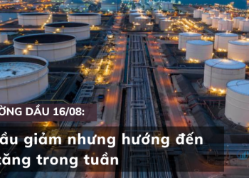 Giá dầu 16/08 giảm nhưng hướng đến mức tăng trong tuần