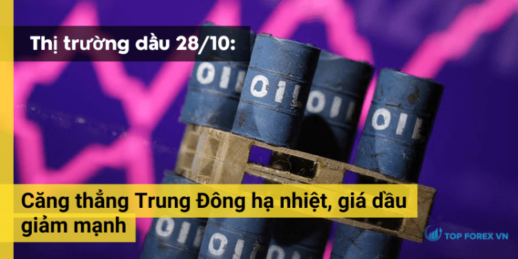 Căng thẳng Trung Đông hạ nhiệt, giá dầu giảm mạnh sáng 28/10