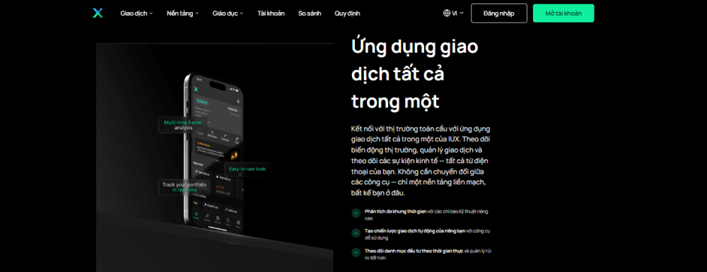 nen tang giao dich iux