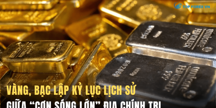 Vàng, bạc lập kỷ lục lịch sử giữa “cơn sóng lớn” địa chính trị